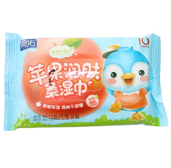 德佑一次性嬰兒蘋果潤膚濕巾10片