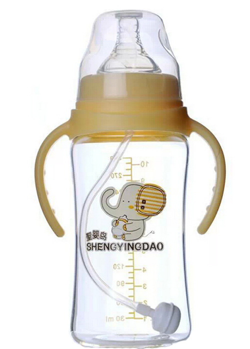 圣嬰島標口徑雙手柄玻璃奶瓶