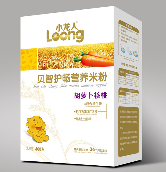 小龍人胡蘿卜核桃貝智護(hù)暢營養(yǎng)米粉盒裝