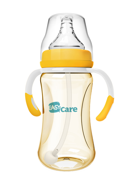 伊斯卡爾240mlPPSU自動寬口徑奶瓶(黃)