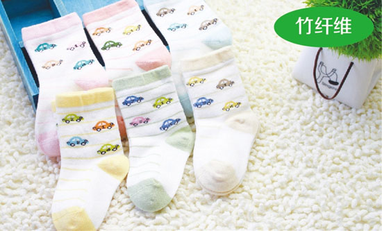 金色小魚(yú)竹纖維嬰童襪(1--3歲)