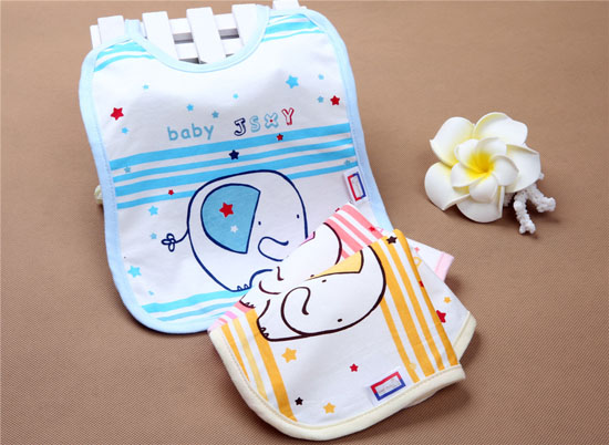 金色小魚(yú)單面麻塞爾纖維小象口水圍