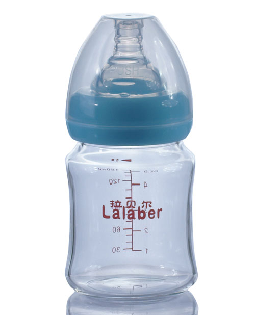 拉貝爾5安士寬口徑玻璃奶瓶-藍(lán)色奶環(huán)