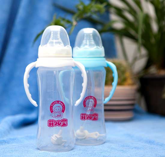 菲兒寶240毫升PP全自動(dòng)標(biāo)口奶瓶(白藍(lán))