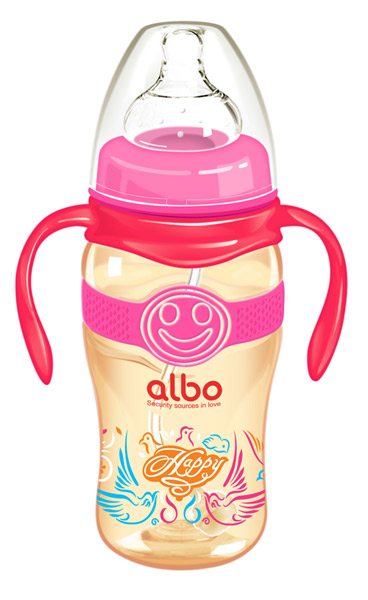 愛樂寶300mlPPSU寬口感溫自動奶瓶紅色