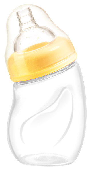 愛樂寶200ml寬口初生彎形玻璃奶瓶黃