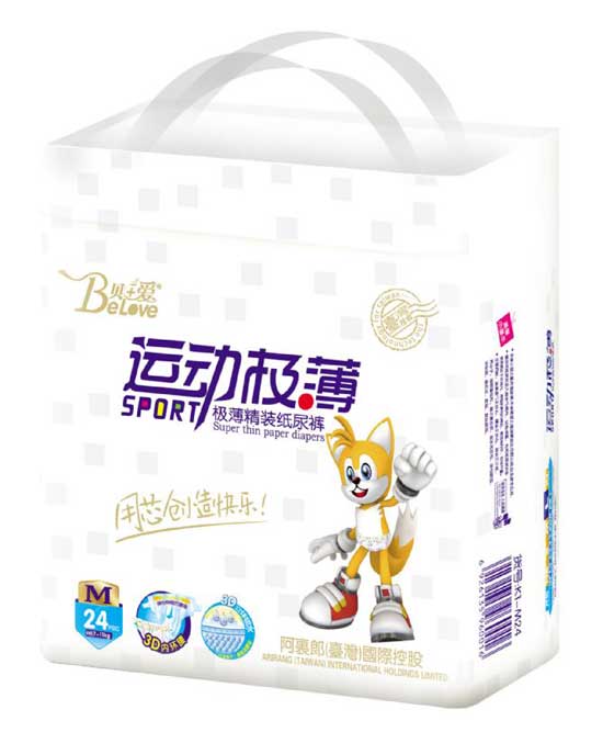 貝+愛(ài)運(yùn)動(dòng)絲薄紙尿褲M-24片
