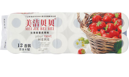 美潔貝貝4層草莓有芯12卷1300g