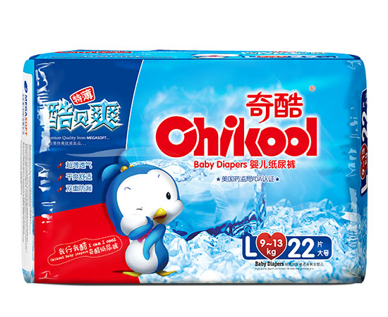 奇酷褲貝爽紙尿褲L22片(中包裝)