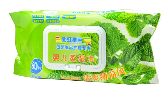 彩虹星座薄荷風嬰兒柔濕巾80抽