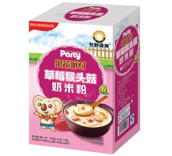 牧野漁趣草莓猴頭菇奶米粉盒裝