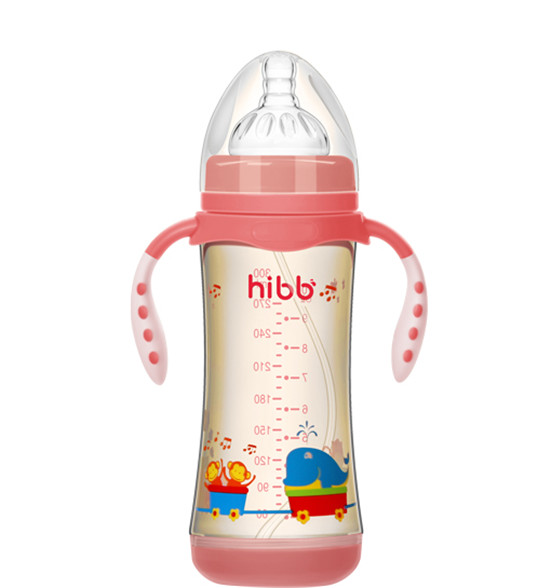 浩一貝貝感溫PPSU奶瓶粉色300ml