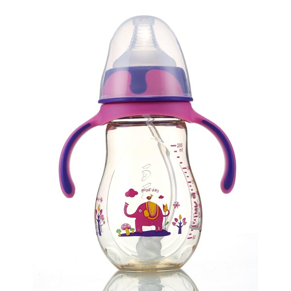 優(yōu)嘻噯PPSU有柄仿生自動奶瓶280ml紫色