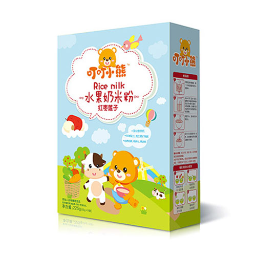 叮叮小熊水果奶米粉盒裝-紅棗蓮子