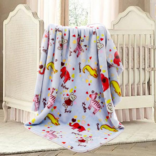 亞奧超柔云毯小動物藍色