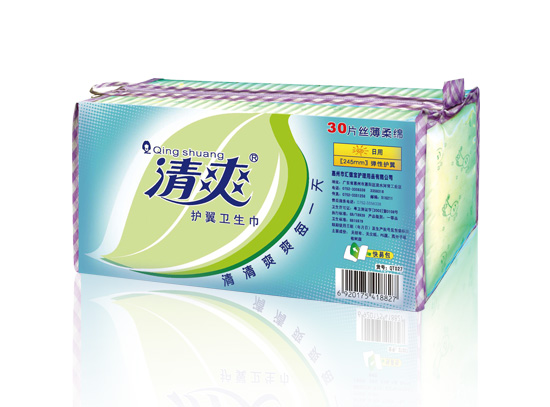 清爽水晶系列—30片245mm日用絲薄柔棉彈性護翼衛(wèi)生巾