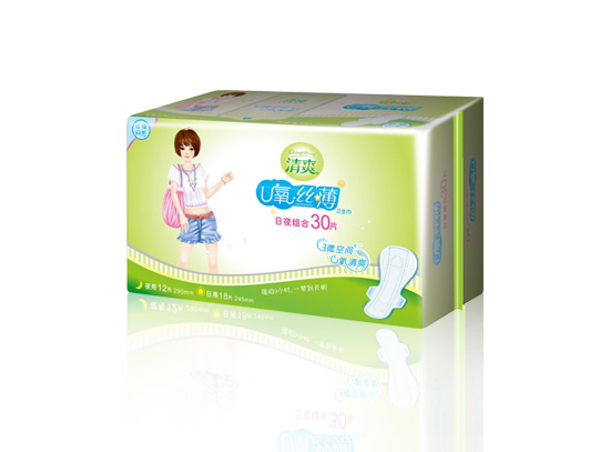 清爽U氧系列---日夜組合30片U氧絲薄網面衛(wèi)生巾