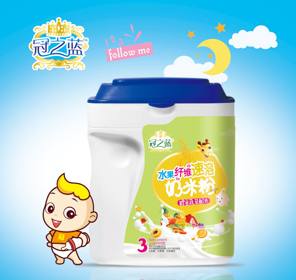 冠之藍水果纖維速溶奶米粉{鱈魚蔬菜}