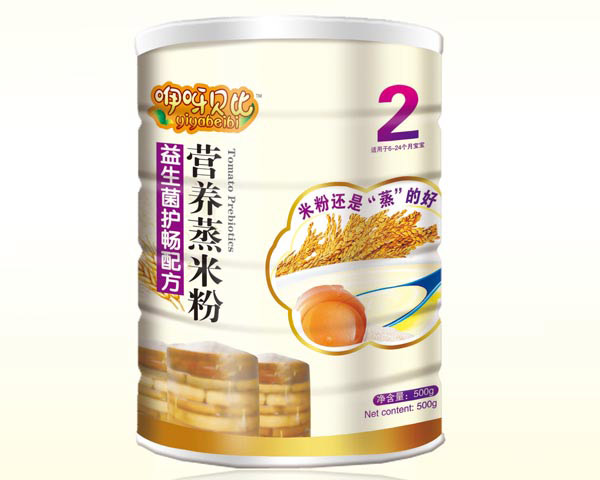 咿呀貝比益生菌護暢配方蒸米粉2段