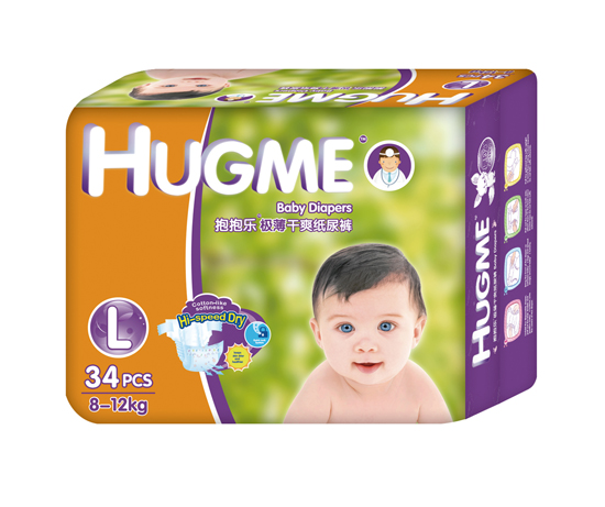 抱抱樂(lè)極薄干爽紙尿褲L碼34片