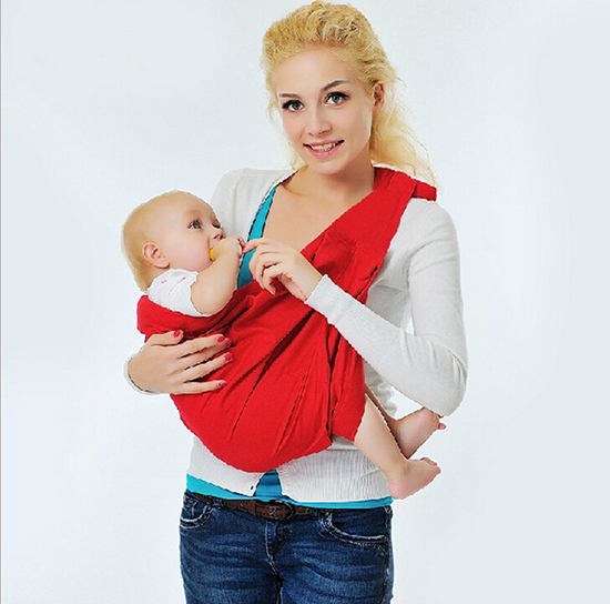 童寶寶背帶襁褓式育兒背巾紅