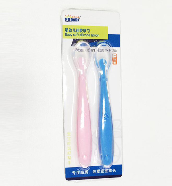 快樂(lè)小兔2個(gè)裝嬰兒硅膠勺訓(xùn)練勺