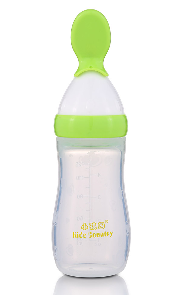 小孩國(guó)硅膠米糊瓶125ML 綠色