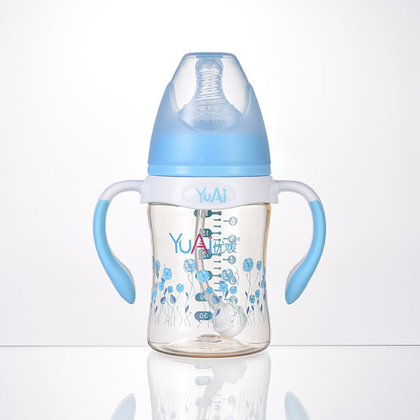 優(yōu)噯6寬口弧線型手柄自動PPSU奶瓶(180ml)