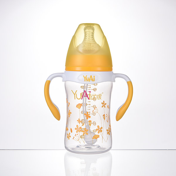 優(yōu)噯8安寬口弧線型手柄自動PP奶瓶(240ml)
