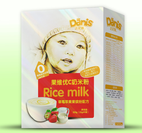 達尼斯草莓蘋果果維優(yōu)C奶米粉盒裝0段