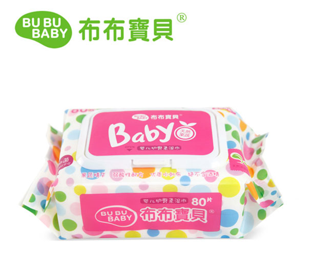 布布寶貝嬰兒綿柔護(hù)臀濕巾粉色
