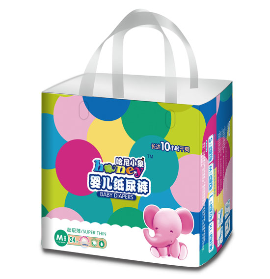 哈尼小象超級(jí)薄嬰兒紙尿褲M碼24片