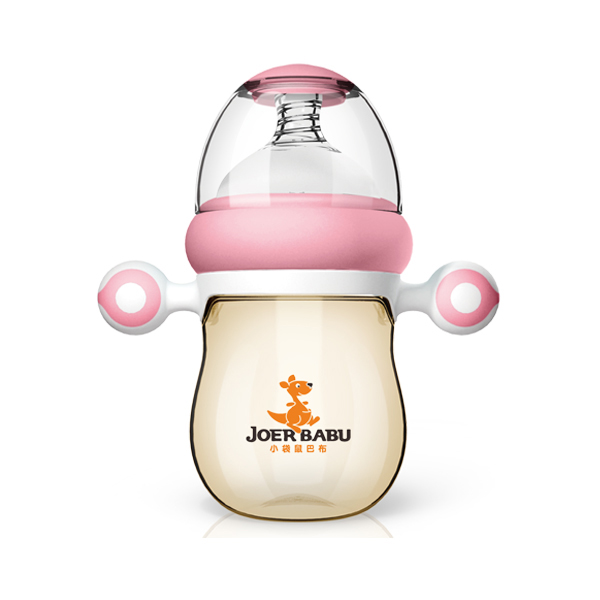 小袋鼠巴布自動按摩手柄PPSU奶瓶BP-891粉色