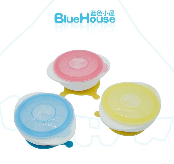 藍(lán)色小屋雙耳吸盤(pán)碗