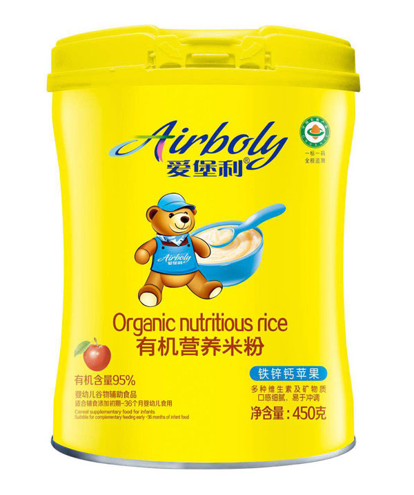 愛堡利鐵鋅鈣蘋果有機營養(yǎng)米粉