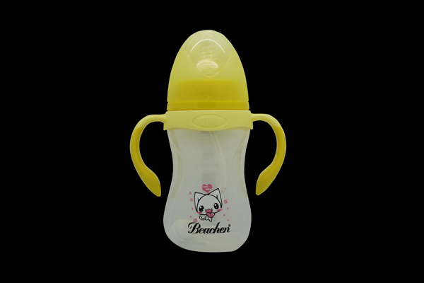 貝臣240ml寬口PP帶手柄自動吸奶瓶(配吸管+吸嘴)