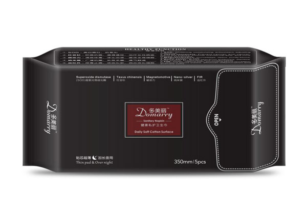 多美麗健康私護(hù)衛(wèi)生巾5片-加長(zhǎng)夜用350mm黑色包裝