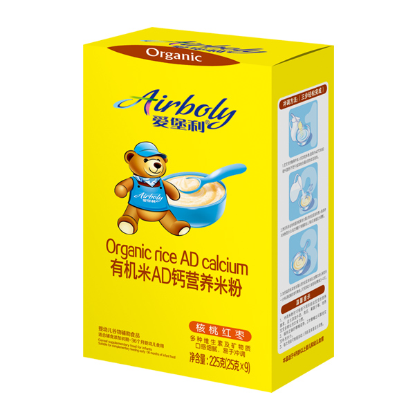 愛堡利有機(jī)米AD鈣營養(yǎng)米粉-核桃紅棗