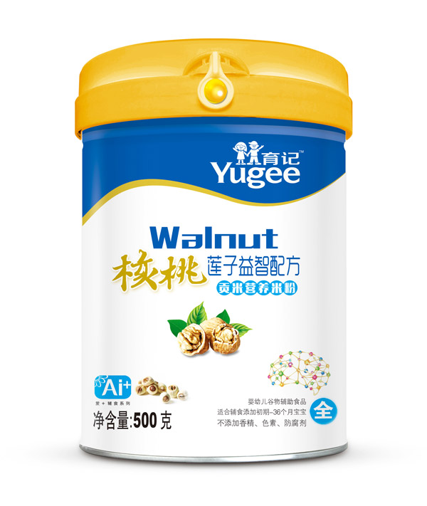 育記貢米營(yíng)養(yǎng)米粉-核桃蓮子益智配方桶裝