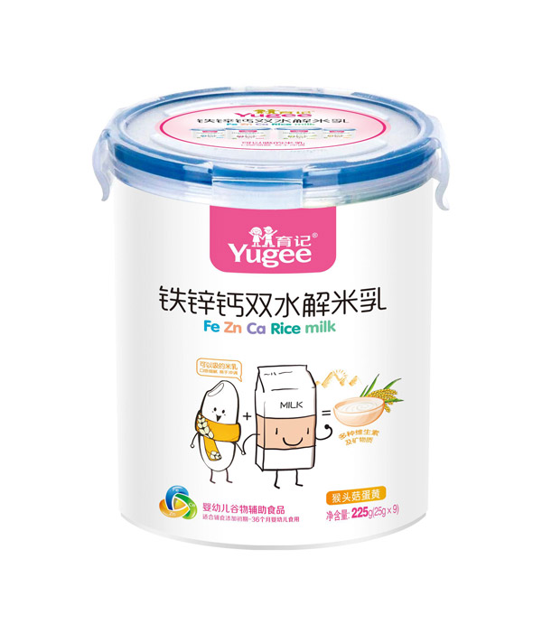 育記鐵鋅鈣雙水解米乳-猴頭菇蛋黃225克樂(lè)扣裝
