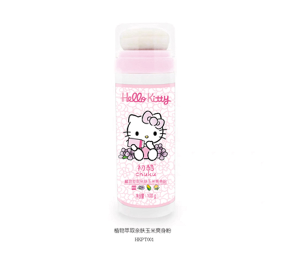 Hello Kitty初酷植物萃取親膚玉米爽身粉