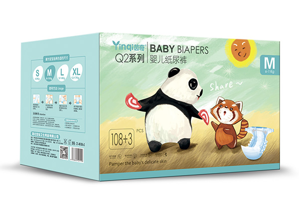 茵奇Q2系列嬰兒紙尿褲M108+3