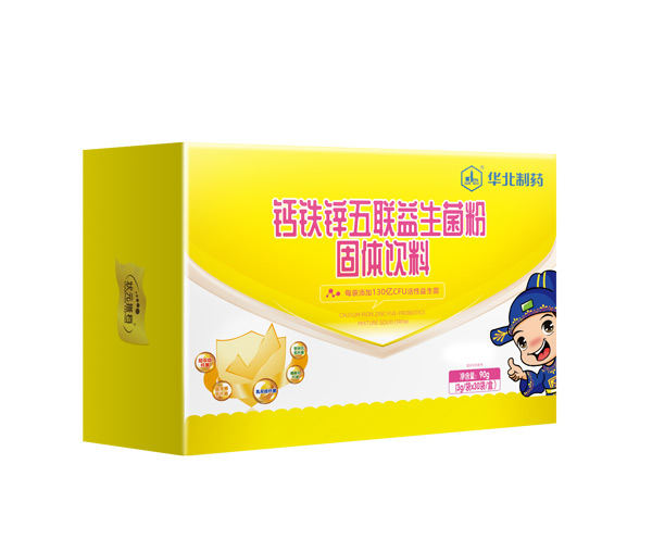 狀元搭檔鈣鐵鋅五聯(lián)益生菌粉固體飲料橫盒