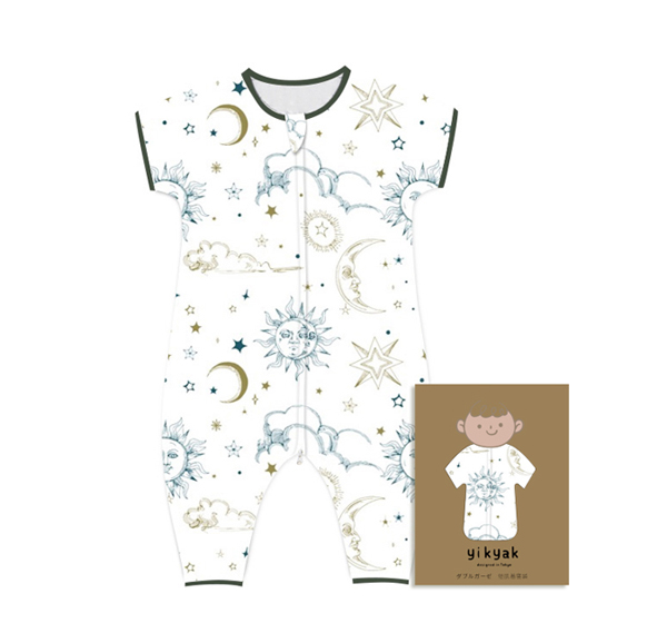 yikyak雙層紗布短袖分腿睡袋(連袖款) 擁抱太陽的月亮.jpg