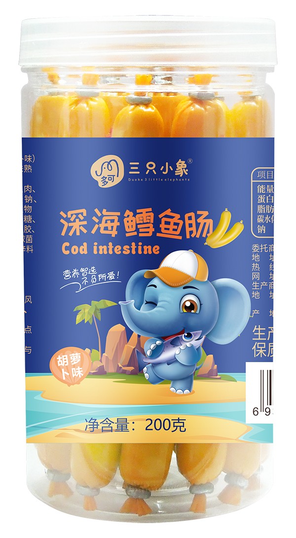 多可三只小象16支裝魚腸 胡蘿卜味