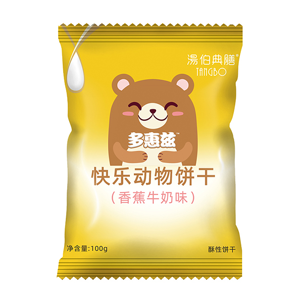 湯伯典膳快樂動物餅干(香蕉牛奶味)袋裝100g