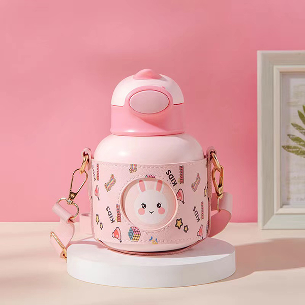 盟寶萌趣大肚保溫杯 粉色