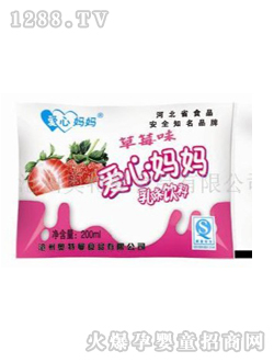 愛(ài)心媽媽草莓乳味飲料