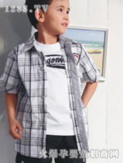 藍(lán)眼精靈休閑兒童襯衣