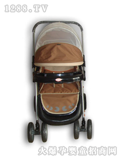 小貝樂(lè)兒童手推車(chē)T-128-1咖啡色